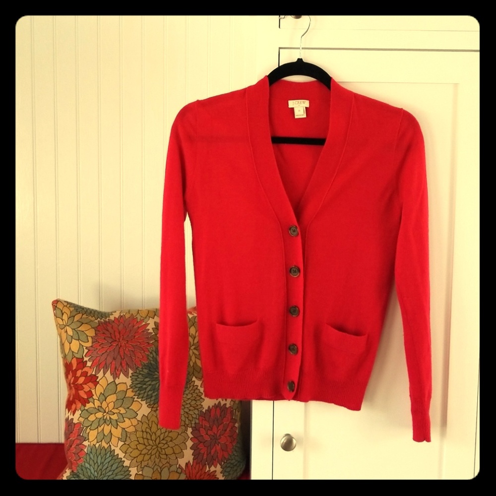 Red Cardigan Sweater